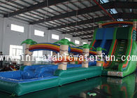 Handels-PVC-Planen-Grün-Dschungel-aufblasbare Wasserrutsche mit kleinem Pool