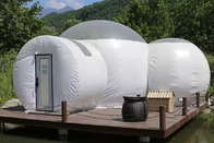 PVC-Blasen-Zelt-Haus mit Schlafzimmer-kampierender Hotel-weißer Hälfte im Freien klarem schützendem Privatleben-aufblasbarem Zelt-Raum-