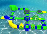 Kundenspezifische aufblasbare Wasser-Parks des Grün-35x21m, die PVC-Plane für Kinder schwimmen