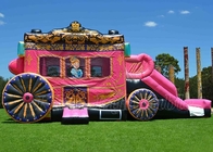 Prahler-Kinderspiel-aufblasbares Schlag-Haus Prinzessin-Pink Bouncy Castle kombiniert mit Dia