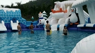 Kinder spielen Design aufblasbarer großer Pool Wasserpark aufblasbarer Wasserpark mit Schwimmbad und Rutsche