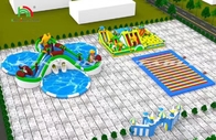 Großer aufblasbarer Sprungschloss Wasserpark Spielplatz Rutsche mit Schwimmbad Freiluftvergnügen Kinder