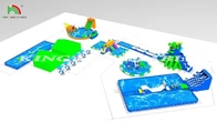 Gewerblicher Außenpool Aufblasbares Wasserpark Spiel mit Wasserreinigungssystem Aufblasbares Wasserpark