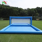 33ft aufblasbares Volleyballfeld Pool Blauer Strand Wasservolleyball Netfeld mit Luftpumpe für Outdoor-Sport
