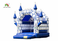 Blaue weiße Handelskinderluft, die aufblasbare Schloss-Spielwaren mit Dach springt
