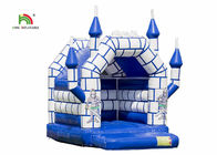 Blaue weiße Handelskinderluft, die aufblasbare Schloss-Spielwaren mit Dach springt