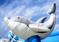 Fertigen Sie blauer Delphin-aufblasbares springendes Schloss des Geschäfts-1.6ft für Kinderdoppel- dreifachen Stich besonders an