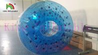 Fantastischer Entwurfs-blaue aufblasbare Wasser-Spielwaren, PLATO-PVC-Wasser-Rollen-Spielball