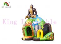 Grüne Dschungel-Disco-Thema-Explosions-federnd Schloss mit Dia-erstaunlichem Drucken für Kinder