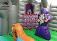 Purpurrotes/graues aufblasbares springendes Schloss mit Drache-Dia überdachte Spielplatz