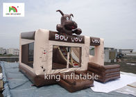 Brown-Hundeaufblasbares springendes Haus 0.45-0.55mm PVC-Planen-Wasser-beständiges