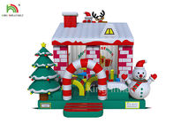 Rote/weiße Farbaufblasbares federnd Schloss-Haus mit Weihnachtsbaum für Geschäft