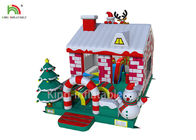 Rote/weiße Farbaufblasbares federnd Schloss-Haus mit Weihnachtsbaum für Geschäft