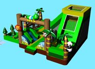 Grüner Tierthema-Panda-aufblasbares Vergnügungspark-Kleinkind-Spielplatz-Prahler-Schloss