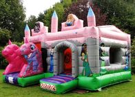 PVC-Rosa-Drache-Karikatur-Prinzessin Combo Inflatable Bounce House mit Dach scherzt Spiel