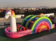EN71 Dia 0,55 Millimeter PVCs Unicorn Bouncer Inflatable Rainbow Dry