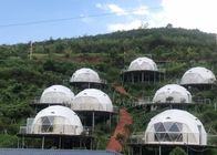 Transparentes Blasen-Campingzelt Zelt 4 m-geodätischer Kuppel im Freien mit Blick auf die Stern-Stahlrohre