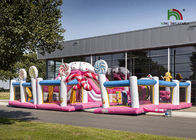 Aufblasbarer Vergnügungspark Candyland Handels-Rosa Plato PVCs 10m mit Dia