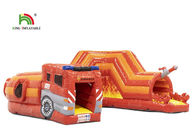 Rotes Löschfahrzeug-aufblasbarer Hindernislauf PVCs 0.55mm 21ft für Kinder