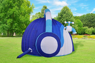 Kundengebundenes blaues aufblasbares Kopfhörer-Hauben-Ereignis-Zelt für Werbung