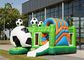 Colorful Tarpaulin Inflatable Football Bouncer Combo Soccer Dry Slide And Obstacles