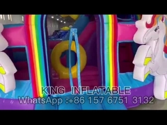 Infalatable zieht sich Regenbogen Unicorn Bouncer House zurück