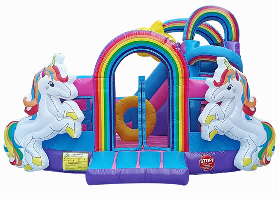 13ftx13ftx11.5ft Regenbogen Unicorn Bouncy Castles Bounce House