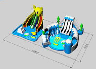 0.9MM PVC-Planen-Big Bear aufblasbarer Wasser-Park mit großem blauem Swimmingpool