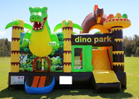 Spiel im Freien 0.55mm der Erwachsenen und der Kinder PVC-Dinosaurier-aufblasbare federnd Schloss-Miete