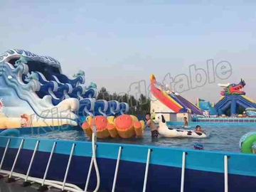 2 Jahre Garantie-tierische aufblasbare Wasser-Park-mit Rahmen-Pool/Karikatur schieben