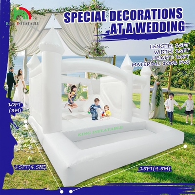 Kinder springen Sprungrutsche Weiße aufblasbare Hochzeit Sprunghaus mit Ball Pit Pool