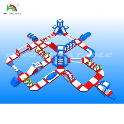 Custom aufblasbarer Wasserpark kommerzieller aufblasbarer schwimmender Wasserpark mit Wasserrutsche