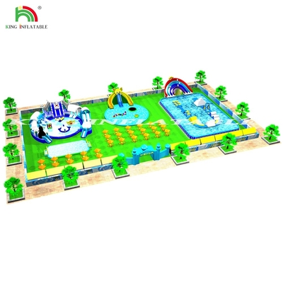 Außenbereich Kinder Wasserpark Pool aufblasbarer Wasserpark kommerzieller Vergnügungspark für Kinder Springen Spaß