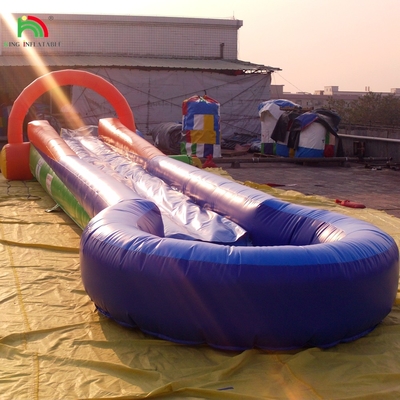 Wasserspiel aufblasbar Einbahnstrecke N-Rutsche Stadtrutsche Mit Weichmatte Wasserrutsche Mit Pool Für Veranstaltung