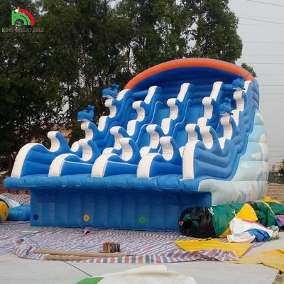 Outdoor Sommer kühle Wellen-Pool-Rutsche aufblasbare Wasserrutsche für Inground-Pool Erwachsene Kinder