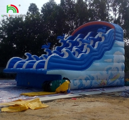 Outdoor Sommer kühle Wellen-Pool-Rutsche aufblasbare Wasserrutsche für Inground-Pool Erwachsene Kinder