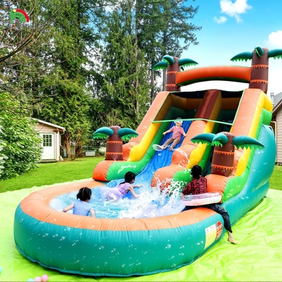 Kommerzielle Trocken- und Nasswasserrutsche aufblasbare Tropische Fiesta Breeze Kinder aufblasbare Wasserrutsche mit Pool