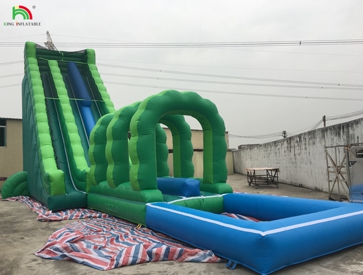 Riesige Wasserrutsche aufblasbar kommerzielle aufblasbare Wasserrutsche mit Pool