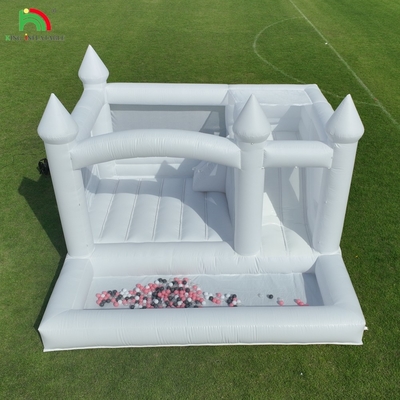 Commercial White Aufblasbare Sprungkasten Haus Kinder Wasserrutsche mit Ballpit