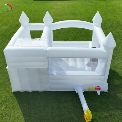 Commercial White Aufblasbare Sprungkasten Haus Kinder Wasserrutsche mit Ballpit