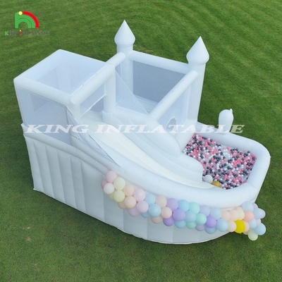 Weiß aufblasbare Sprung-Combo Sprung-Schloss-Haus Kinder Wasserrutsche mit Ball-Grube