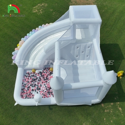 Weiß aufblasbare Sprung-Combo Sprung-Schloss-Haus Kinder Wasserrutsche mit Ball-Grube