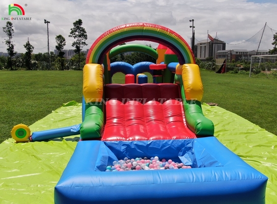 Kinder Outdoor Party aufblasbare Hürde Sprunghaus mit Rutschen, Ball Pit, Klettern, Hürden, Blaser