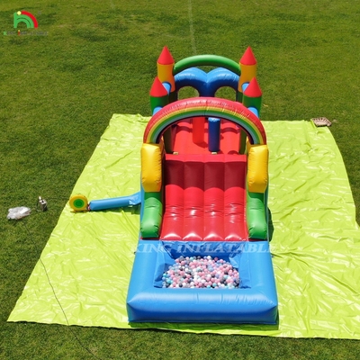 Kinder Outdoor Party aufblasbare Hürde Sprunghaus mit Rutschen, Ball Pit, Klettern, Hürden, Blaser
