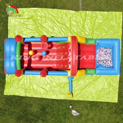 Kinder Outdoor Party aufblasbare Hürde Sprunghaus mit Rutschen, Ball Pit, Klettern, Hürden, Blaser