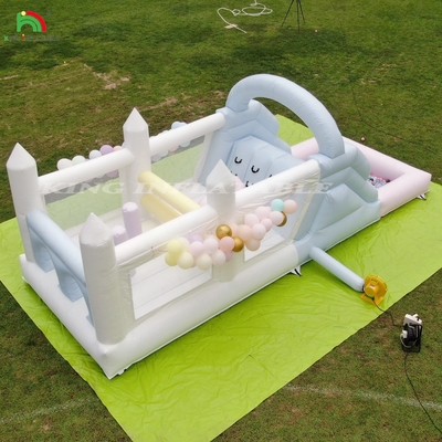 Aufblasbarer Aussteiger Kombo Hinderniskurs Aussteiger Schloss Haus Mit Rutschen Ball Pit Klettern Bläser