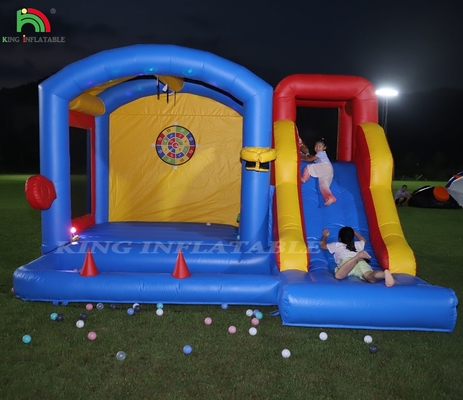 Kinder aufblasbare Sprungburg mit Blaser, Sprungburg mit Rutsche, Klettern, Hindernisse, Trampolin, Ball-Pit Pool
