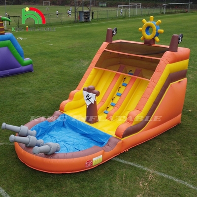 Kommerzielle Doppelspur aufblasbare Wasserrutschen mit Pool für Kinder