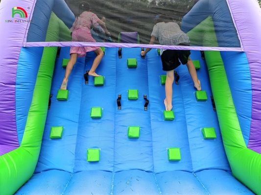 Doppelspurige aufblasbare Wasserrutsche mit Pool-Hindernis zum Klettern aufblasbare Poolrutschen