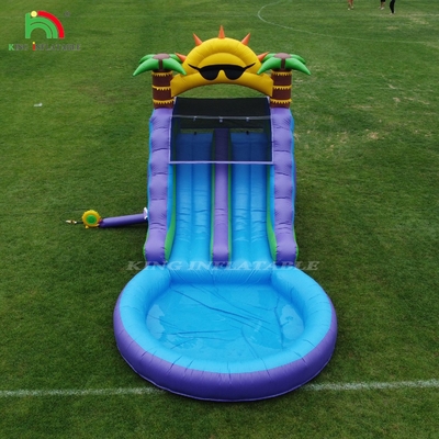 Doppelspurige aufblasbare Wasserrutsche mit Pool-Hindernis zum Klettern aufblasbare Poolrutschen